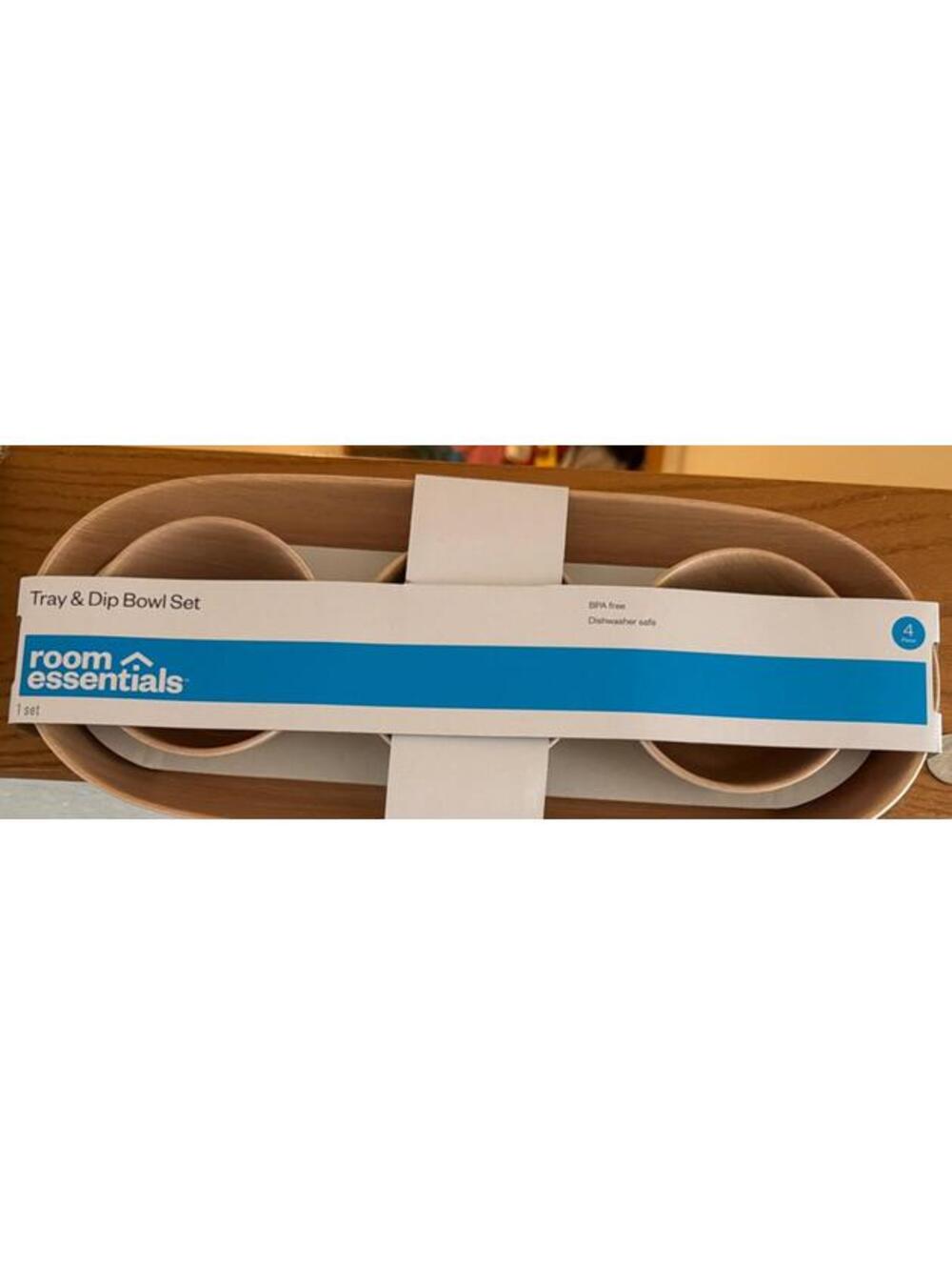 room essentials tray and dip bowl set. Tray With 3 Dip Bowls. BPA Free New